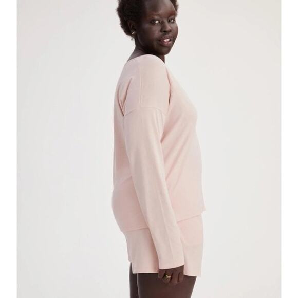 Girlfriend Collective Long Sleeve Scoop Neck Tee Loungewear Size Large - Picture 3 of 8